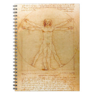 Human Anatomy, Vitruvian Man by Leonardo da Vinci Notebook