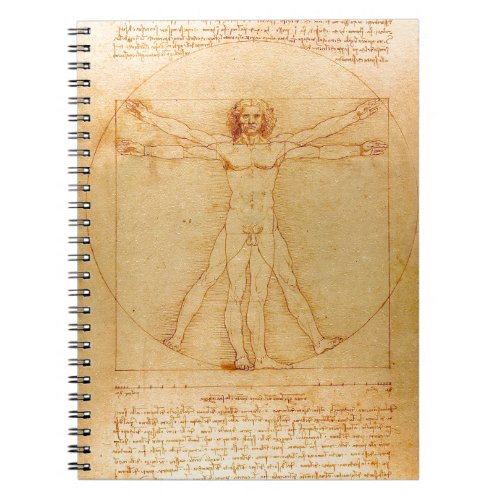 Human Anatomy Vitruvian Man by Leonardo da Vinci Notebook