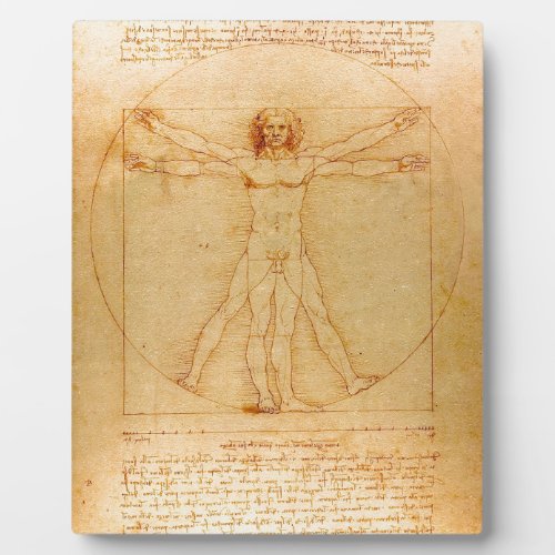 Human Anatomy Vitruvian Man by Leonardo da Vinci Plaque