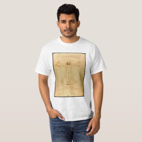 Human Anatomy Vitruvian Man by Leonardo da Vinci T_Shirt