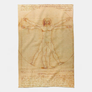Human Anatomy, Vitruvian Man by Leonardo da Vinci Towel