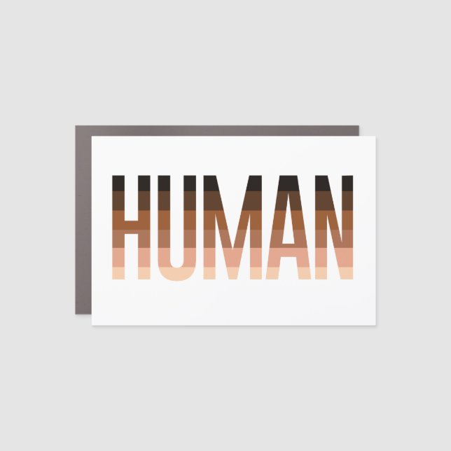 Human Anti-Racist Flag Car Magnet (Front)