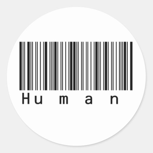 Human Barcode Really Scans Classic Round Sticker
