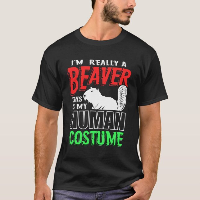 Human Beaver Costume T-Shirt (Front)