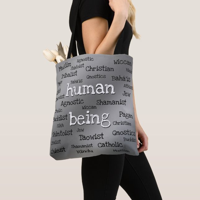 Human Being Bags Personalized Spiritual Tote Bags (Close Up)
