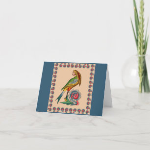 human bird note card