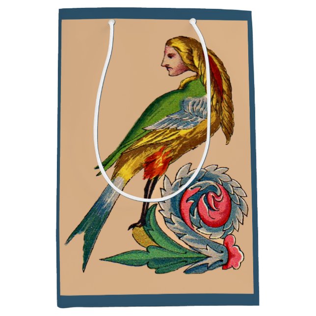 human bird print medium gift bag (Front)