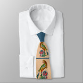 human bird print neck tie (Tied)