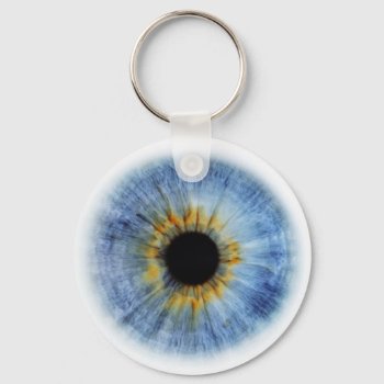 Human Blue Eyeball Keychain by CoffeeRules at Zazzle