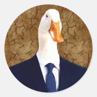 Human Body in suits with Goose Head Sticker