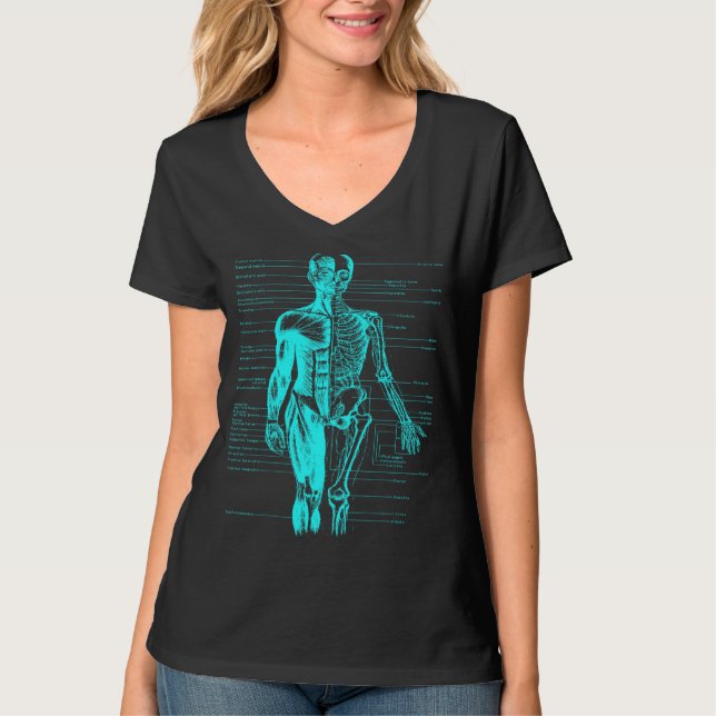 Human Body Muscle Anatomy Doctor Nurse Baby Blue T-Shirt (Front)