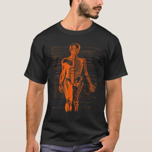 Human Body Muscle Anatomy Doctor Orange T_Shirt