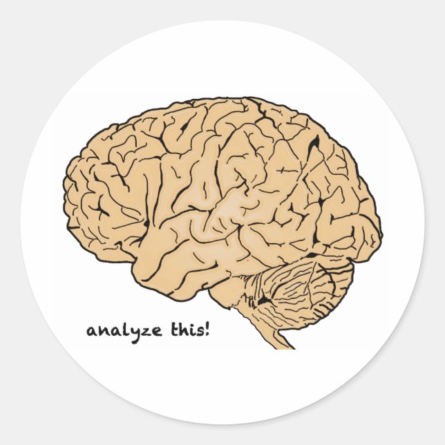 Human Brain: Analyze This! Classic Round Sticker (Front)
