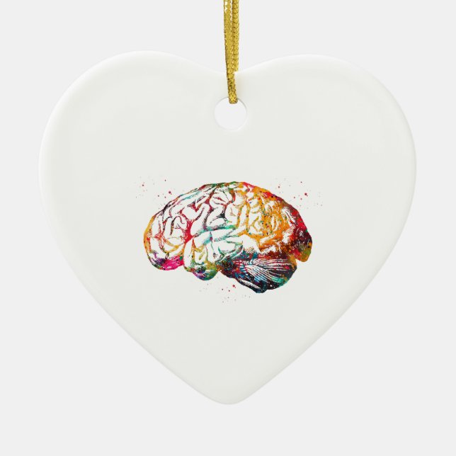 Human Brain Ceramic Ornament (Front)