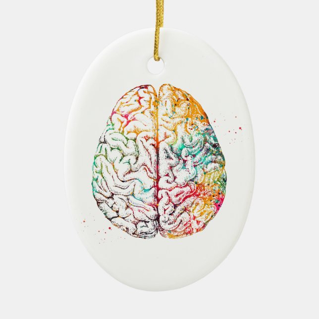 Human Brain Ceramic Ornament (Front)