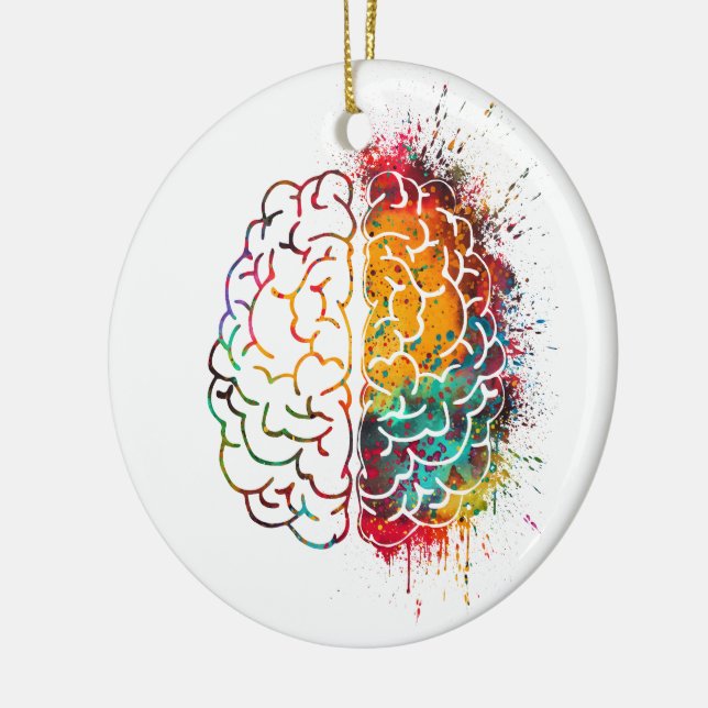 Human Brain Ceramic Ornament (Left)