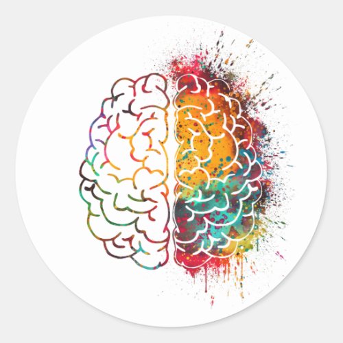 Human Brain Classic Round Sticker