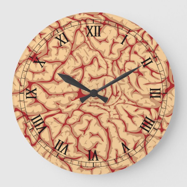 Human Brain | Creepy Brains Galore Funny Halloween Large Clock (Front)