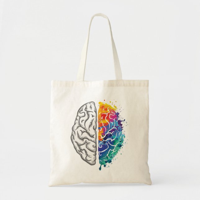 human brain illustration tote bag (Front)
