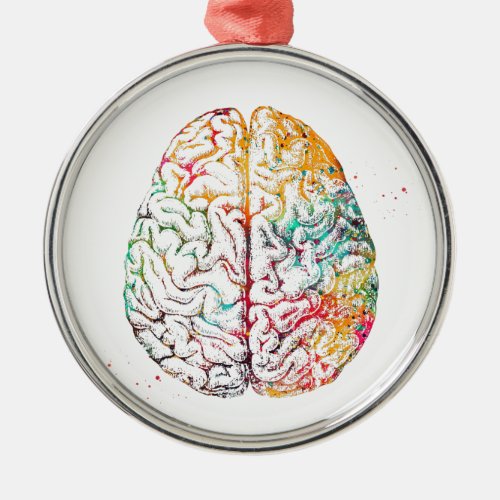 Human Brain Metal Ornament