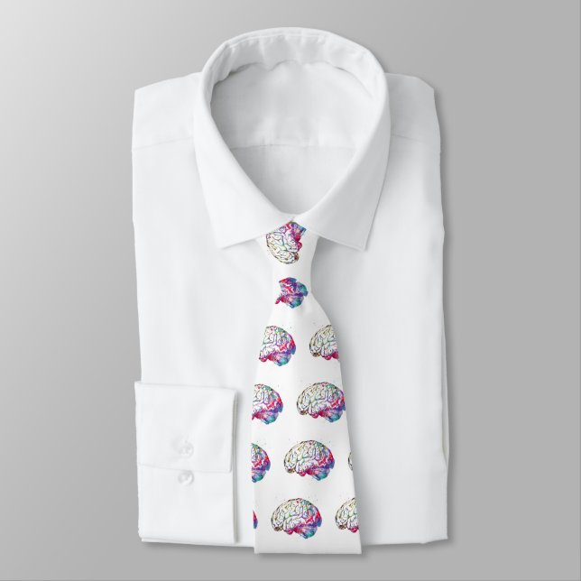 Human Brain Neck Tie (Tied)