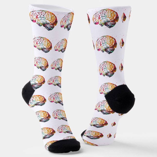 Human Brain Socks (Angled)
