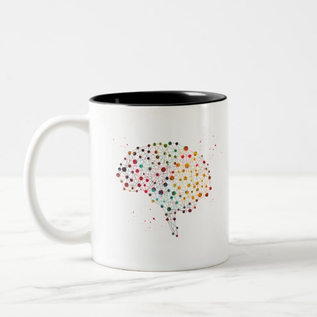 Human brain Two-Tone coffee mug (Left)