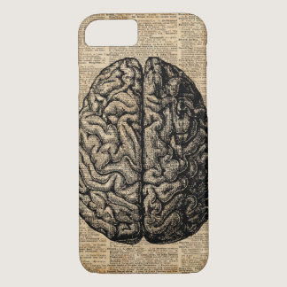 Human Brain Vintage Illustration Dictionary Art iPhone 8/7 Case