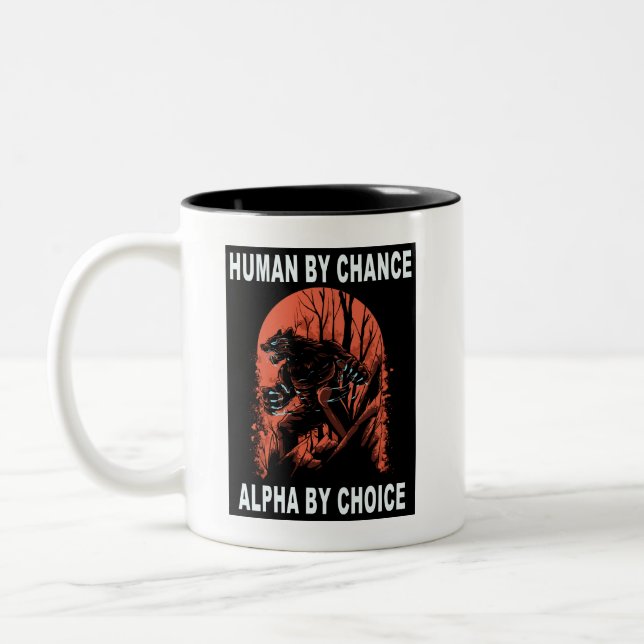 Human By Chance Alpha By Choice - Wolverine Two-Tone Coffee Mug (Left)