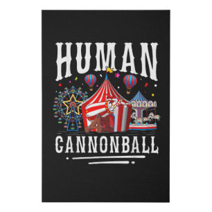 Human Cannonball Circus Carnival Faux Canvas Print