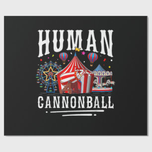 Human Cannonball Circus Carnival Wrapping Paper
