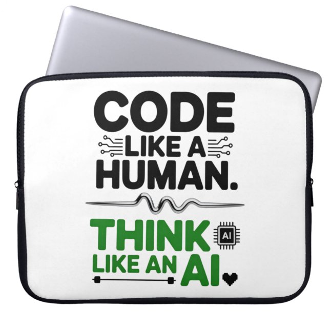 Human-Centered Design AI Collaboration Design Laptop Sleeve (Front)