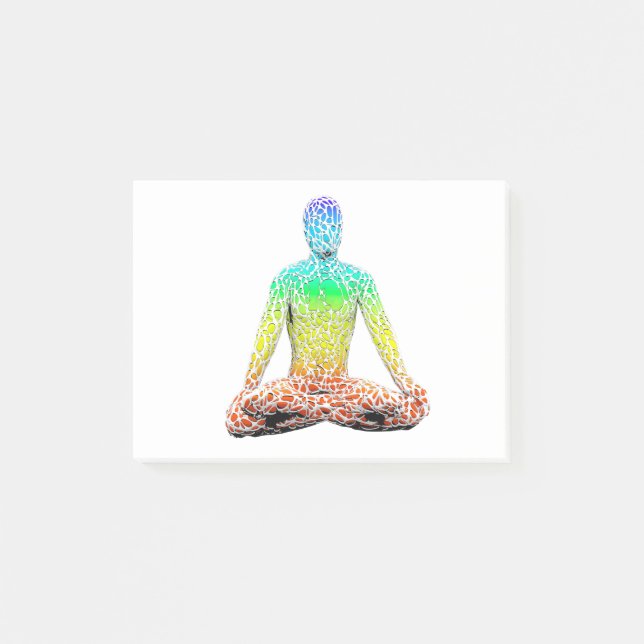 Human Chakra Chart on a Yogi Post-it Notes (Front)