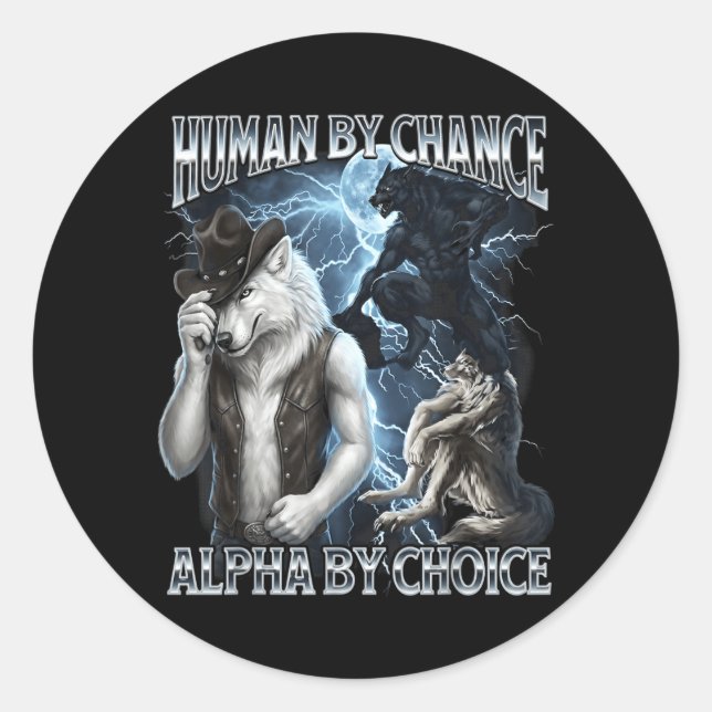 Human Classic Round Sticker (Front)