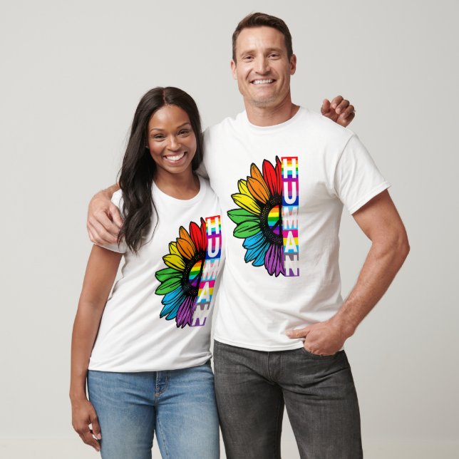 Human Colorful Flower T-Shirt (Unisex)