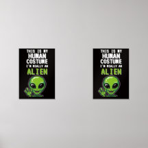 Human Costume Alien – Editable Text Print Set