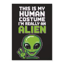 Human Costume Alien Halloween Magnet 