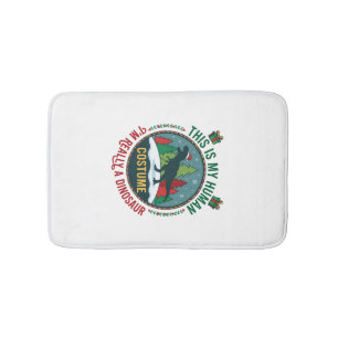 Human Costume Dinosaur Christmas Santa Hat Pine Tr Bath Mat