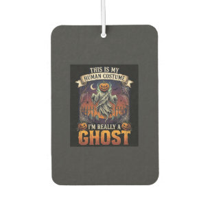 Human Costume Ghost Pumpkin Head Graveyard Spider Air Freshener