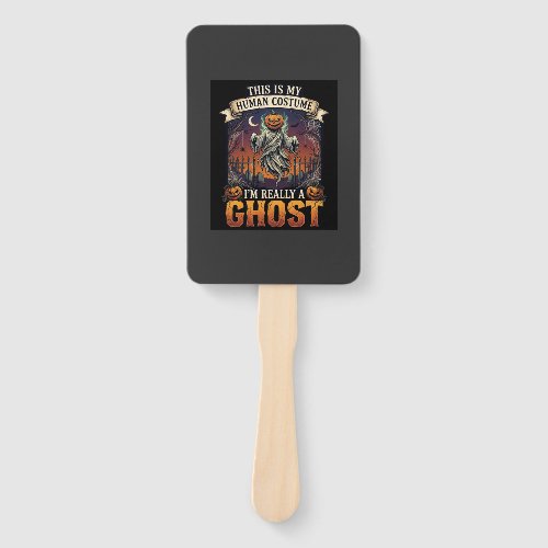Human Costume Ghost Pumpkin Head Graveyard Spider  Hand Fan