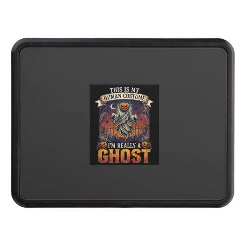 Human Costume Ghost Pumpkin Head Graveyard Spider Hitch Cover