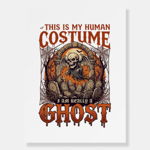 Human Costume Ghost Skeleton Graveyard Moon Hallow Foam Board