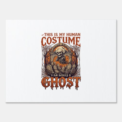 Human Costume Ghost Skeleton Graveyard Moon Hallow Sign