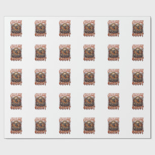 Human Costume Ghost Skeleton Graveyard Moon Hallow Wrapping Paper