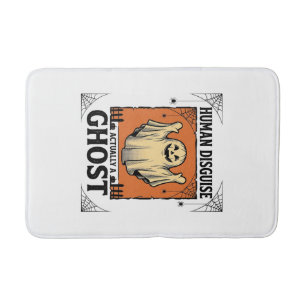 Human Costume Ghost Vintage Halloween Humor_1 Bath Mat