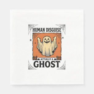 Human Costume Ghost Vintage Halloween Humor_1 Napkins