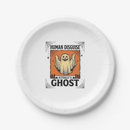 Human Costume Ghost Vintage Halloween Humor_1 Paper Plates