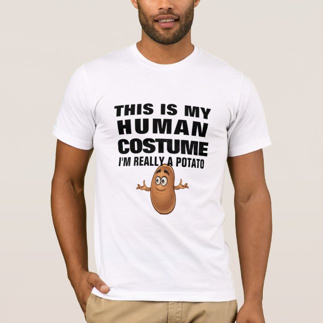 Human Costume Halloween Potato Tee - Funny Humor (Front)