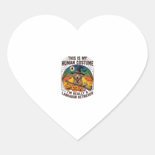 Human Costume Labrador Retriever Halloween Witch H Heart Sticker