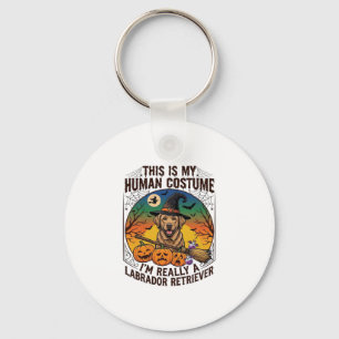 Human Costume Labrador Retriever Halloween Witch H Keychain